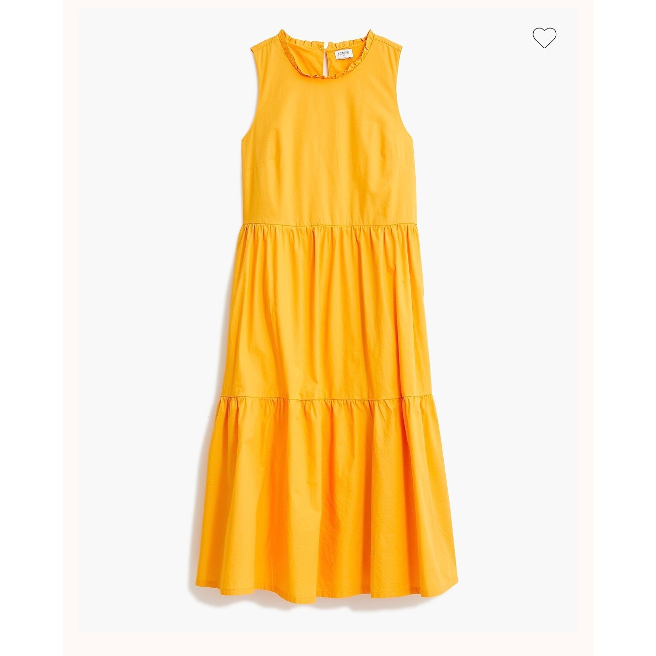 J.Crew Sleeveless Tiered Cotton Midi Dress Size 4 Yellow Minimalist Sundress